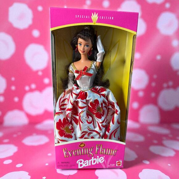 Evening Flame Barbie Doll  Long Brunette 1995 Special Edition Mattel #15533 NRFB - Picture 1 of 7